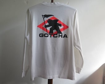 Vintage Gotcha T Shirt 1990 Gotcha Surf T Shirt Vintage Surf Wear Long Sleeve Shirt 90s Surf Fashion Vintage Surfboard Classic Logo
