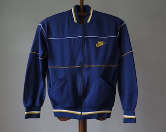 vintage 80s nike track jacket vintage nike jacker vintage sportwear jacker vintage nike blue  jacket tag blue
