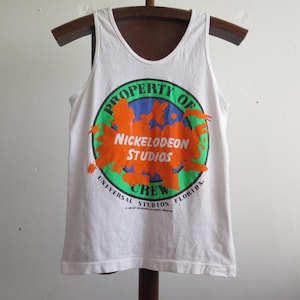 Vintage Nickelodeon Studios Tanktop 90er Jahre Eigentum der Nickelodeon Studios Crew 1990 MTV Universal Studio Florida Seltene Nickelodeon Cartoons