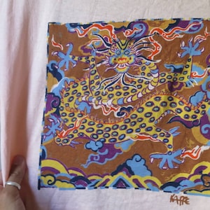 KKaffe Fassett American Art artist artwork Dragon Myth hand drawn tee needlepoint patchwork knitting painting Vintage printed graphic Tee