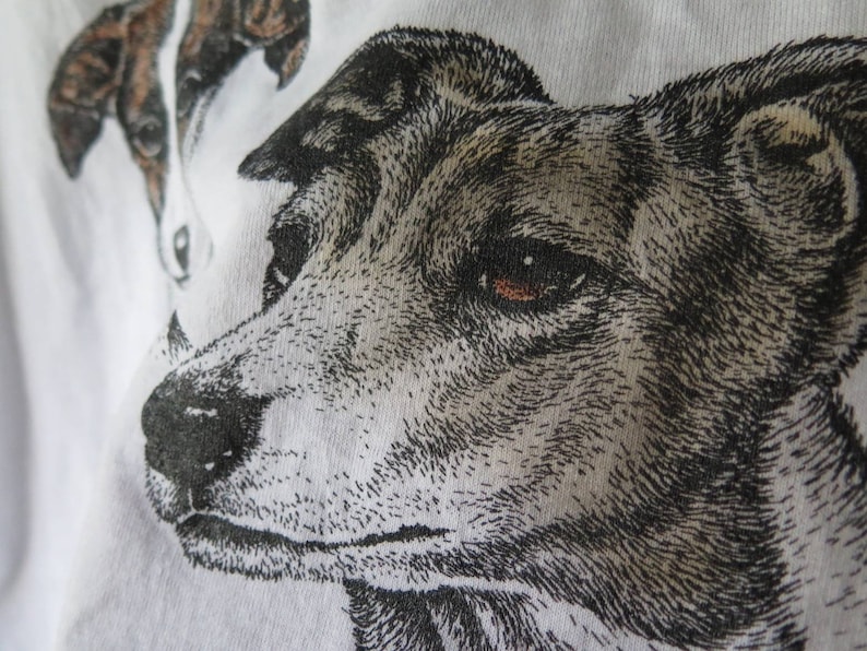Laura Rogers Greyhound Sketches illustration vintage printed tee dogs pet T-shirt White Size XXL