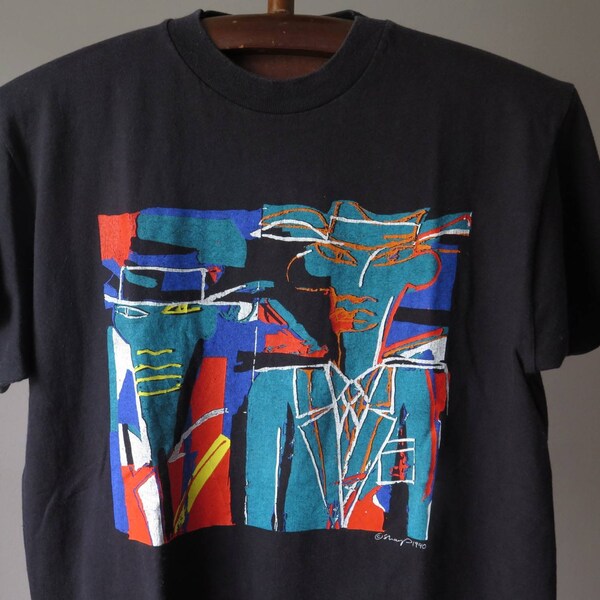Camiseta vintage de arte abstracto de los años 90: Camiseta de arte callejero londinense
