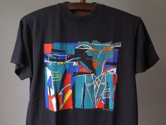 Sharp 1990 art vintage tee artist painting abstra… - image 9