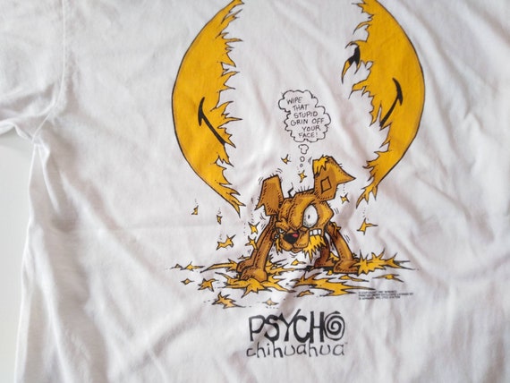 90s Psycho Chihuahua Vintage Tshirt Graphic Tee Hiphop Cartoon Tee