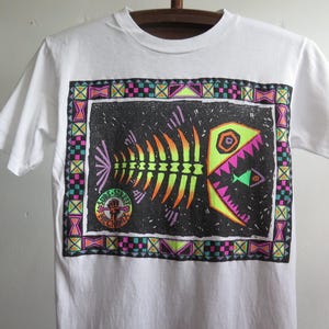 Vintage Surf Street Mechanix T Shirt 90s Surf T Shirt Surfboard T Shirt Single Stitch Fish Bone Surf Art t Shirt Rare Hawaii Art Tee