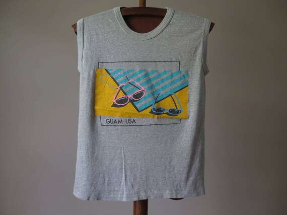 vintage guam sleeveless tshirt vintage surf sleeve
