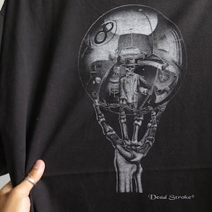 Vintage Dead Stroke Pool T Shirt 90s MC Escher Parody Pool Hall Sketch Parody 2XL Pocket T Shirt Dead Stroke MC Escher Tee