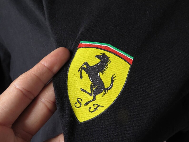 vintage ferrari tshirt ferrari logo black tshirt hiphop tee rap tee vintage sport car tee