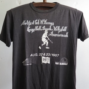 Vintage Racquetball T Shirt 80s Racquetball Squash Sport Tournament T Shirt fsde Black T Shirt Soft thin Squash Game Tennis 80s Design Tee