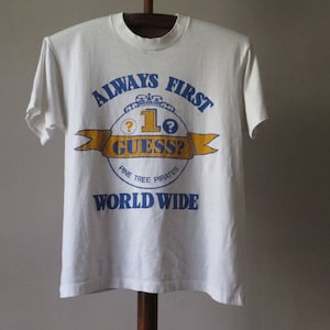 Vintage Guess T Shirt 80s -90s  Guess Clothing Georges Marciano Always First World Wide Vintage  Fashion RARE Single Stitch Loosen Collar