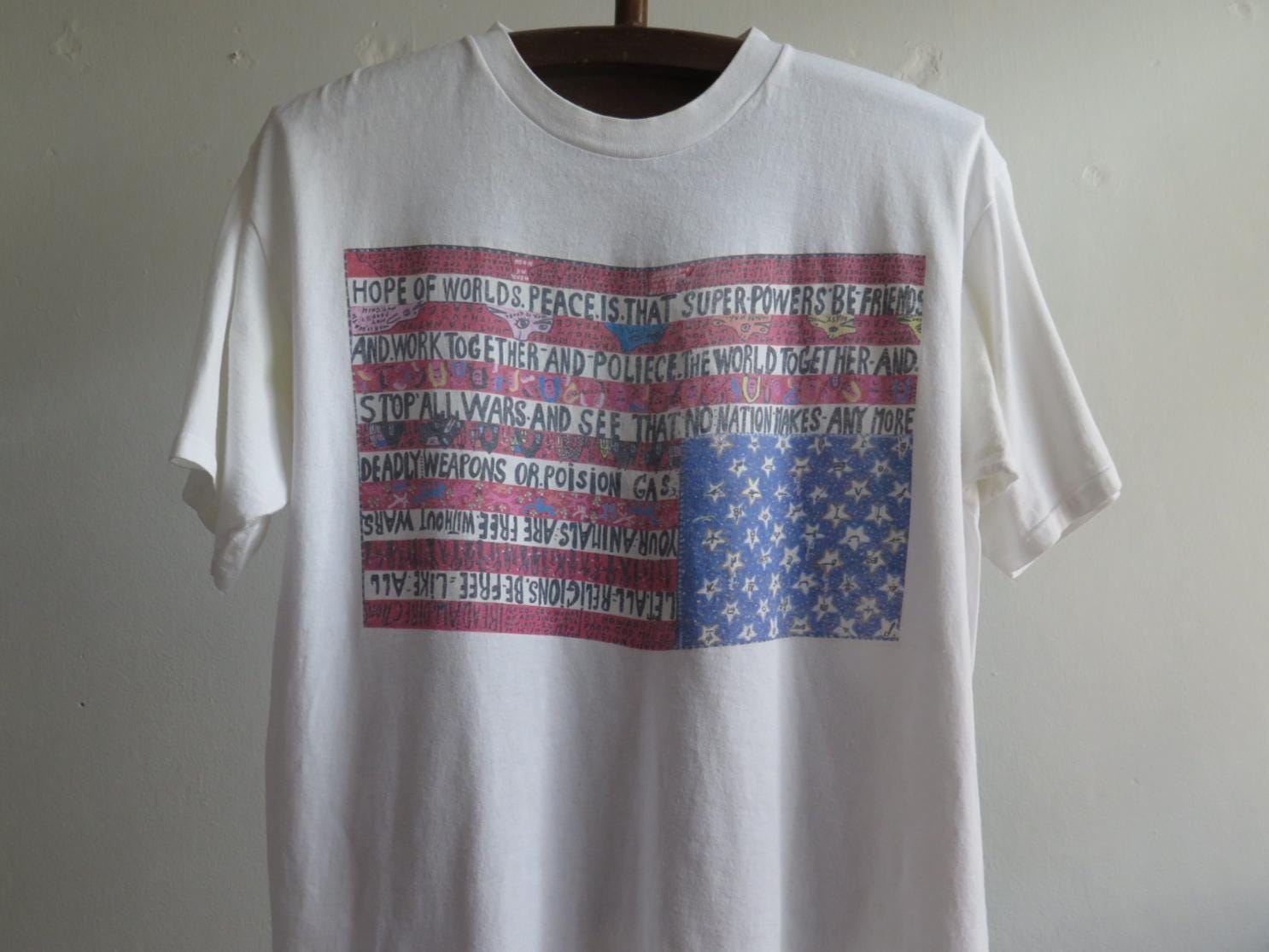 Vintage Howard Finster T Shirt 90s Art T Shirt Howard Finster American Flag Tee Vintage Artist T Shirt Rare folk art RARE