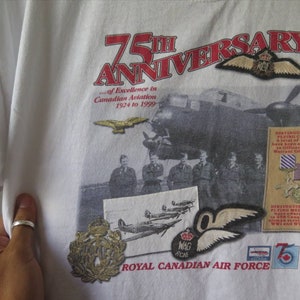 Vintage Air Force T Shirt  75th Anniversary of the Royal Canadian Air Force T Shirt 1924 - 1999 Rare Air Force  T Shirt RCAF WAG XL Size