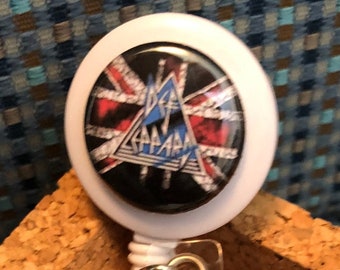 Def Leppard Badge Reel, Name Badge Reel, name badge, name tag, name tag holder, reel, Def Leppard, Rock and Roll