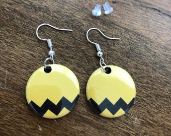 Charlie Brown Earrings, Charlie Brown, Charlie Brown Post Earrings, Charlie Brown Fish hook earrings, Charlie Brown shirt