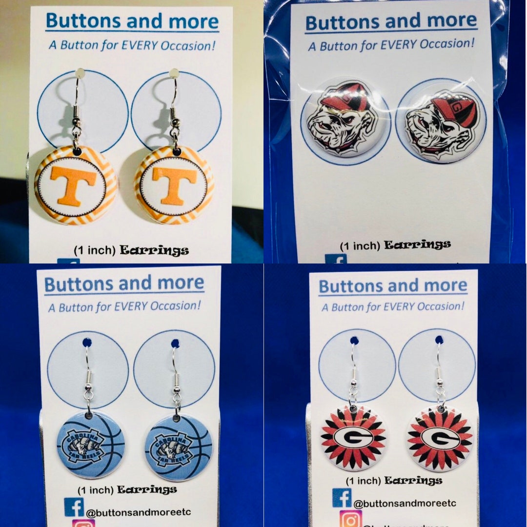 Tennessee Vol Earrings, Earrings, North Carolina Tar Heel