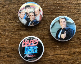 Happy Days Button Set, Happy Days, Button Set, Fonzie, Fonzie Button, button