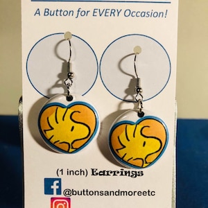 Woodstock Earrings, Earrings, Woodstock, Snoopys Friend, Snoopy, Wood Stock