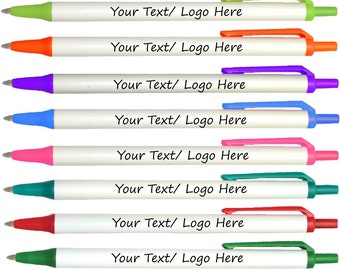 300 Personalized Pens, Imprinted Logo/Text, Slim Retractable Ballpoint Pens, Promotional Business Marketing Christmas Corporate Giveaways