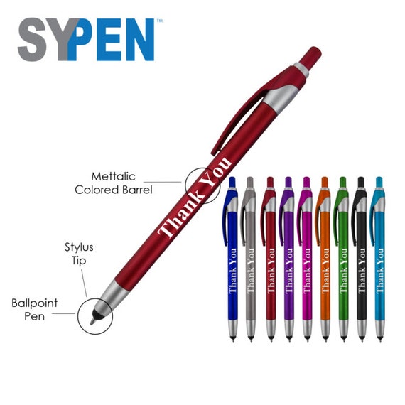 25 Pack Bulk Grazie Regalo di auguri Penne a sfera + Stilo per touchscreen, Penna combinata 2in1, per l'apprezzamento dei dipendenti, Eventi e feste - Italia