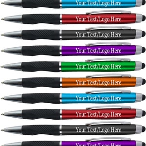 300 personalisierte Kugelschreiber -BLAUE TINTE- mit eingedrucktem Logo/Text, kundenspezifische Kugelschreiber + Stylus, Massen-Business-marketing, Schreiben Bürobedarf