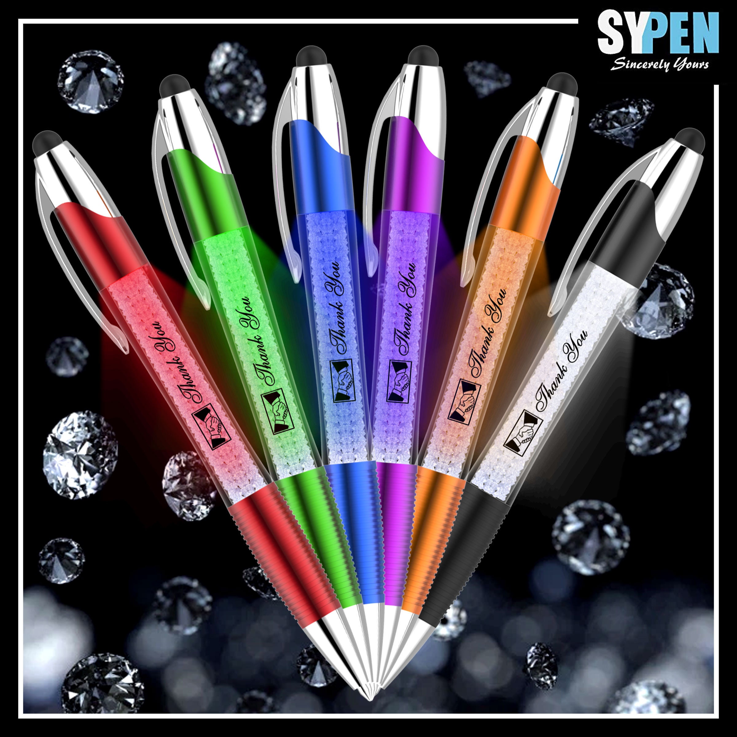 Personalized Engraved Colorful Pens, Customized Name Message Business  Ballpoint Pens With Stylus,personalized Gift for Office Wedding Party 