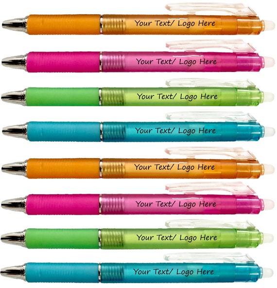 250 Personalized Erasable Gel Pens, Business Name Logo Pens Bulk