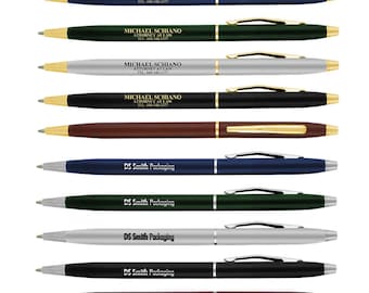 100 Personalized Pens with Custom Text or Brand Logo, Metal Slim Ballpoint Pens,Business Name Wholesale Bulk Branding Promo Office Supplies