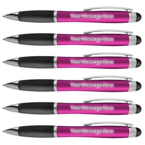 80 Personalized LED Light Up Pens with Text/ Logo + shops Ballpoint Pens + Stylus - Bulk Gifts For Marketing, Business Parties, Gifts and Events