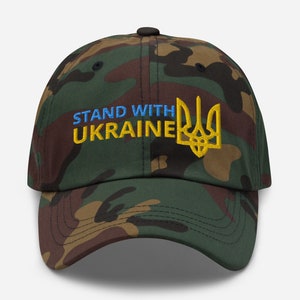 Stand With Ukraine Dad Hat, Anti Putin Embroidered Hat, Ukrainian Flag Trident Cap, Support Ukraine Hat, Anti Futin, Gift For Ukraine Hat