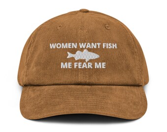 Fear Me Embroidered Corduroy Hat - Etsy