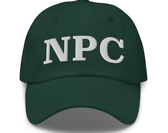 Chapeau NPC, chapeau classique brodé, personnage non-joueur, chapeau de joueur, cadeau de jeu vidéo, casquette cadeau Meme