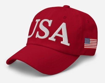 Czapka USA 45-47, flaga Ameryki po lewej, 45-47 po prawej, haftowana klasyczna czapka baseballowa w kolorze białym