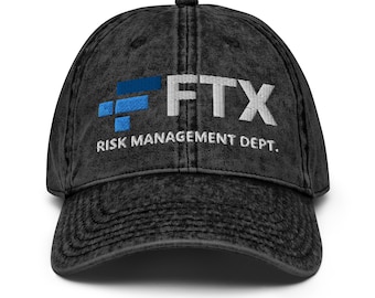 FTX Risk Management Department Hat | Sam Bankman-Fried Bankrupt Crypto Fraud, Funny Meme FTX Crypto Blockchain Hat Vintage Cotton Twill Cap