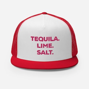 Tequila Lime Salt Embroidered Hat, Drinking Cap, Summer Hat, Drinking Hat, Tequila Hat, Drinking Vibes Cap, Summer Vibes, Trucker Cap