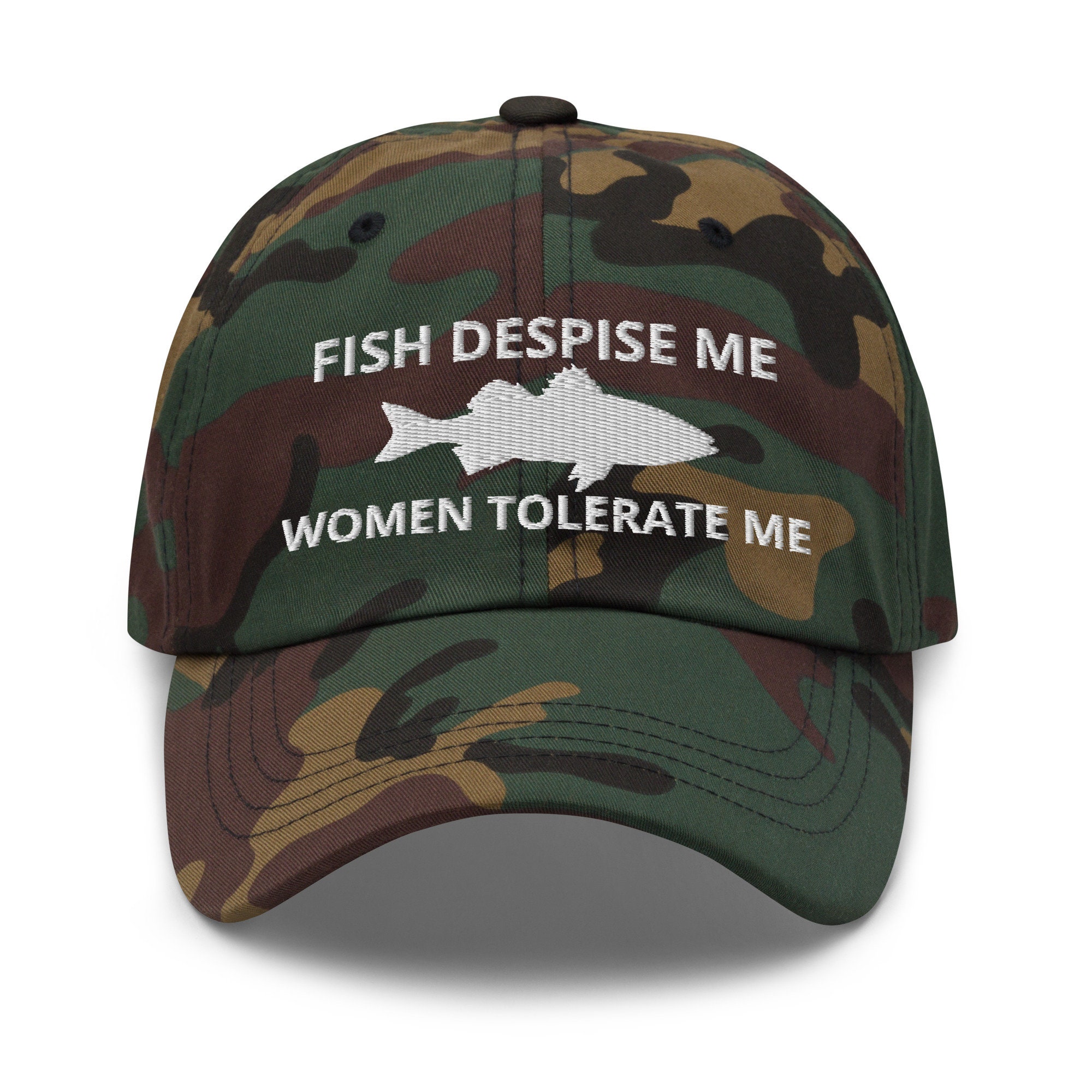 Tywonmy Fishing Cap Fish Despise Me Women Tolerate Me Hat for Men