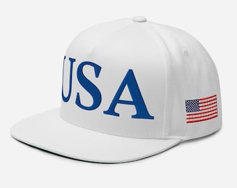 Czapka USA 45-47, flaga Ameryki po lewej, 45-47 po prawej, haftowana czapka z płaskim daszkiem