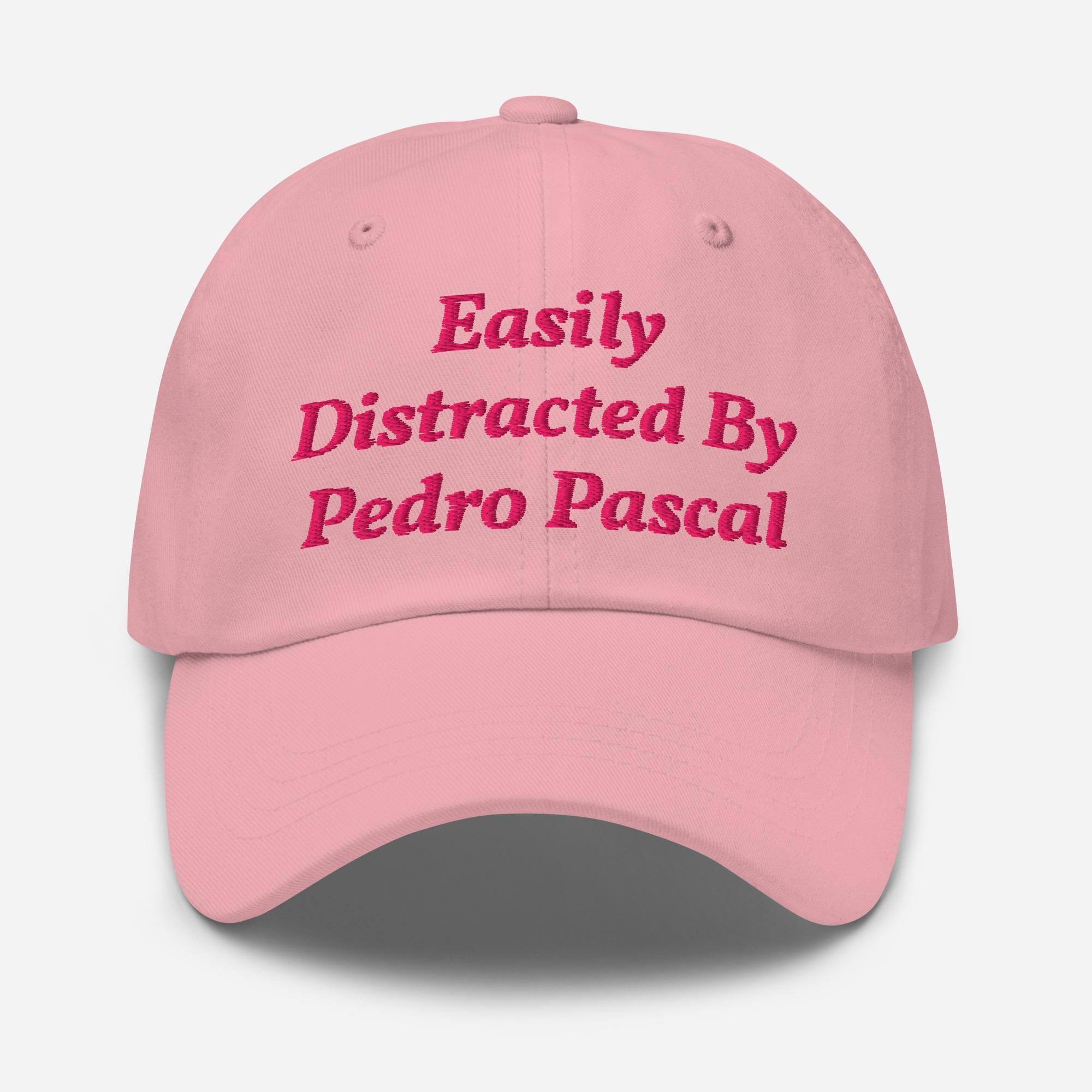 PEDRO PASCAL PINK BASEBALL HAT Easily Distracted By Pedro Pascal Vintage Embroidered Cap  main image 4