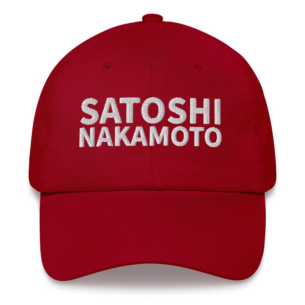 サトシ・ナカモト お父さん帽子、刺繍入り野球帽、ビットコイン