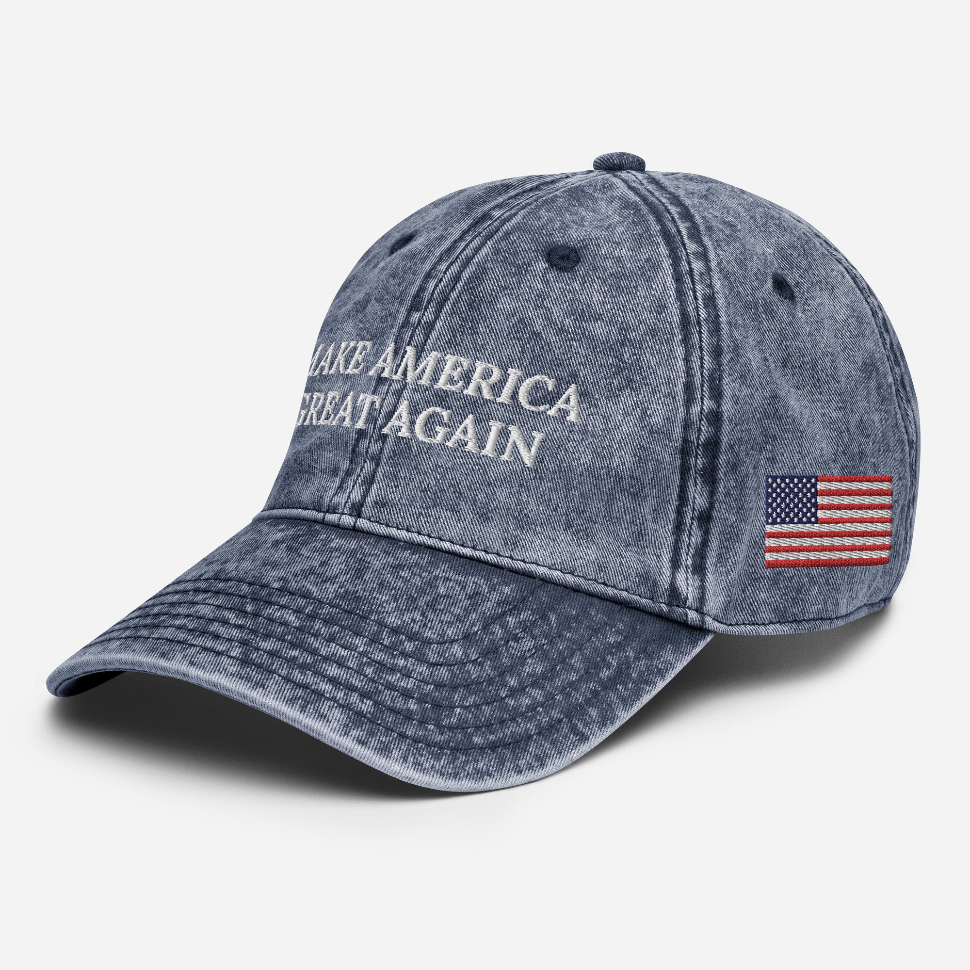 Trump 2024 Campaign Hat | MAGA Make America Great Again President | Donald Trump Hat Embroidered USA, Support Trump Vintage Cotton Twill Cap
