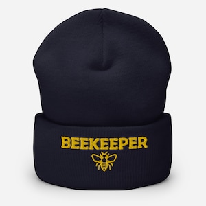 Beekeeper Embroidered Beanie, Save The Bees, Beekeeping Beanie, Beekeeper Gift, Honey Bee Lover Gift, Bee Keeper Embroidered Cuffed Beanie