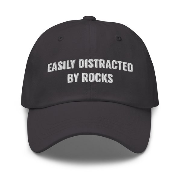 Easily Distracted By Rocks Hat, Geology, Geology Hat, Geology Gifts, Geologist Student, Geology Student Gifts, Dad Hat Adjustable Cap