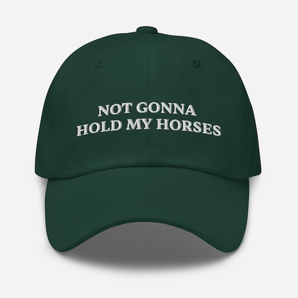 Not Gonna Hold My Horses Embroidered Classic Hat, Funny Baseball Hats, Funny Rodeo Hats, Cowgirl, Rodeo Girl