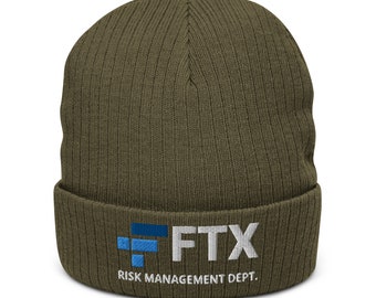 FTX Risk Management Department Beanie | Sam Bankman-Fried Bankrupt Crypto Fraud, Funny Meme FTX Crypto Blockchain Ribbed Knit Beanie