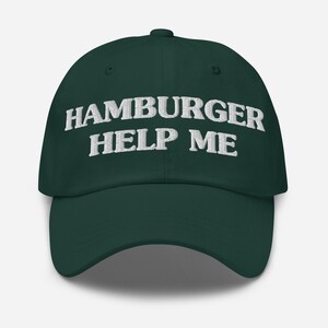Hamburger Help Me Hat Funny Embroidered Classic Baseball Hat