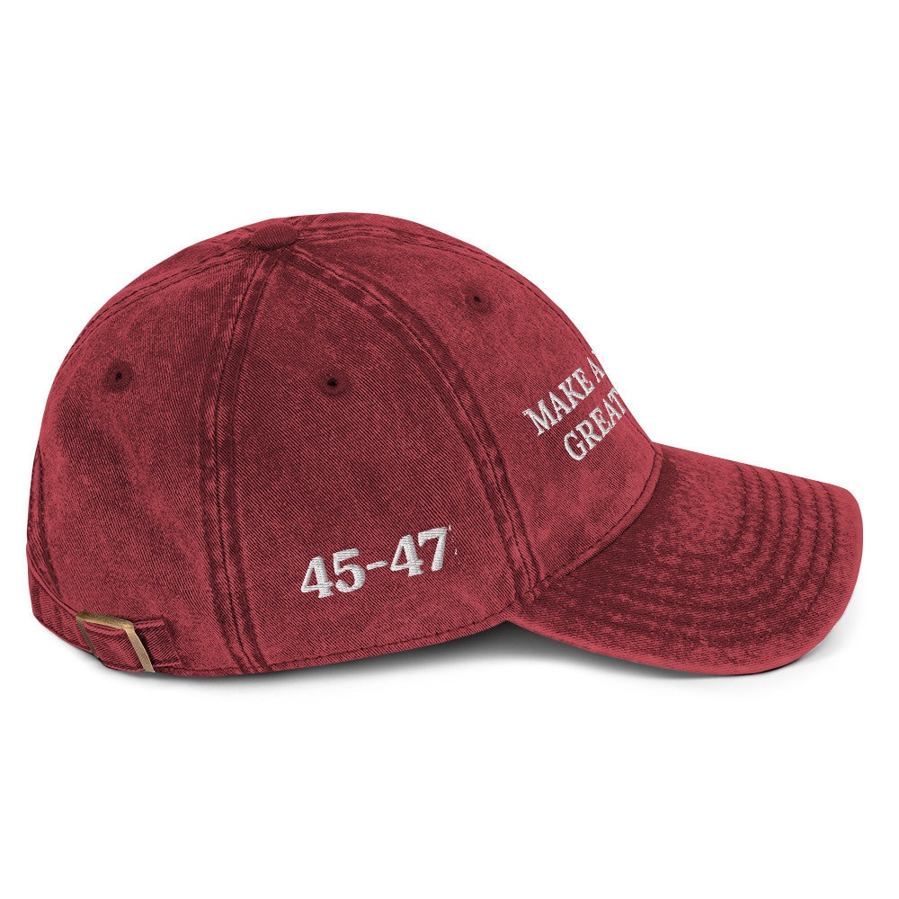 Trump 2024 Campaign Hat | MAGA Make America Great Again President | Donald Trump Hat Embroidered USA, Support Trump Vintage Cotton Twill Cap