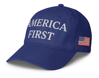 Gorra bordada America First, gorra de apoyo 45-47, gorra de apoyo, gorra con la bandera de EE. UU., gorra de béisbol conservadora republicana de perfil bajo