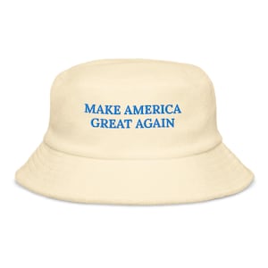 Trump 2024 Campaign Hat | MAGA Make America Great Again | Donald Trump Embroidered USA, Support Trump Unstructured Terry Cloth Bucket Hat