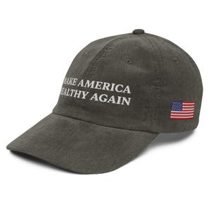 Make America Healthy Again Hat, MAHA Embroidered Vintage Corduroy Cap, Trump Kennedy 2024 MAHA Merch, Multiple Colors