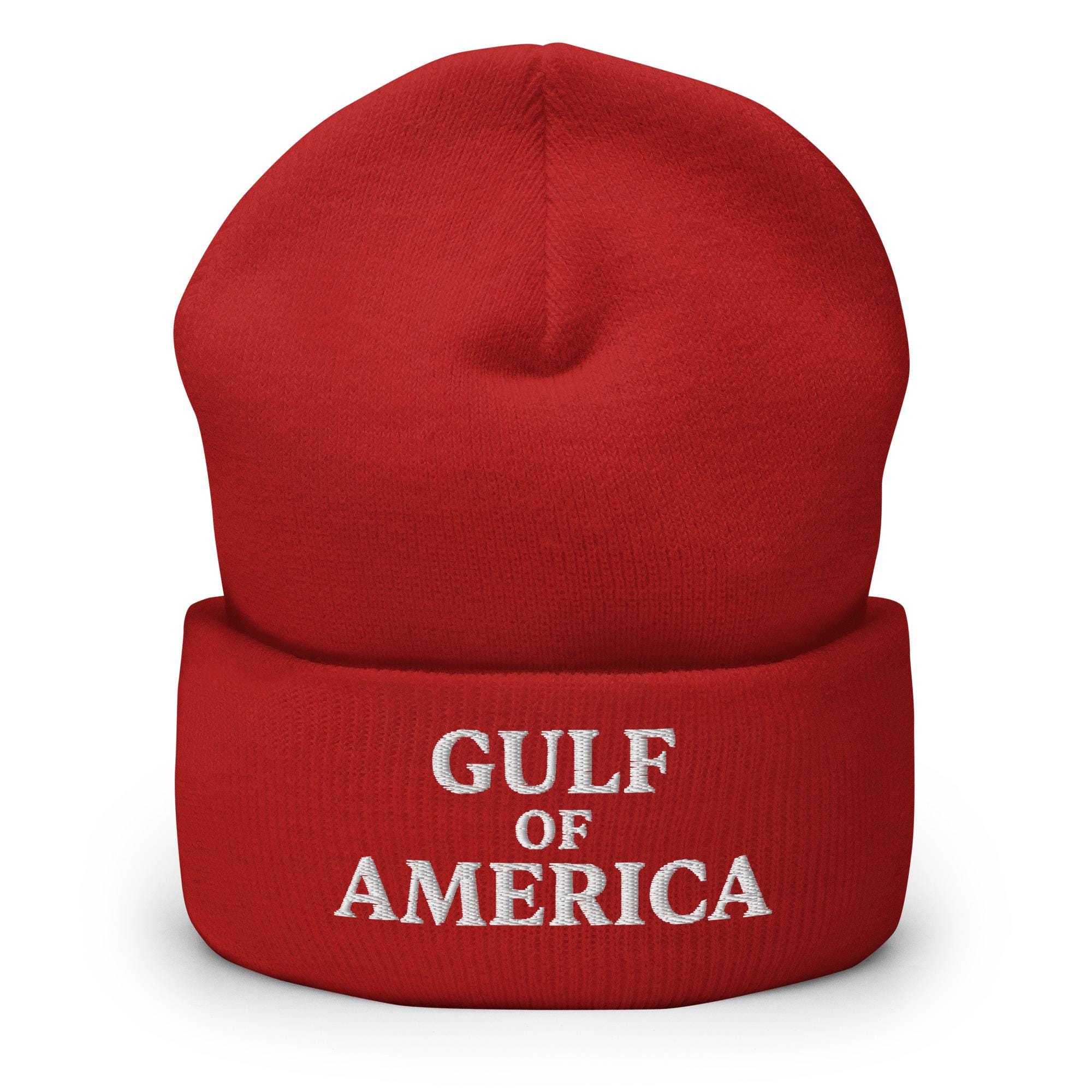 Discover Gulf Of America Beanie, Embroidered Knitted Hat, Republican Beanie, Trump 47, Donald Trump Hat