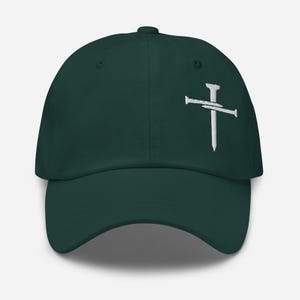 Three Nails Cross Christian Hat, Men Women Baseball Cap Embroidered Religious Hat 3 Nail Cross Crucifix   Embroidered Hat